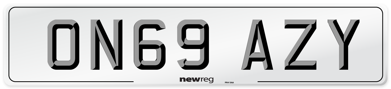 ON69 AZY Number Plate from New Reg
